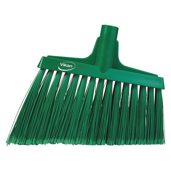 9 in Sweep Face Broom Head, Soft, Synthetic, Green