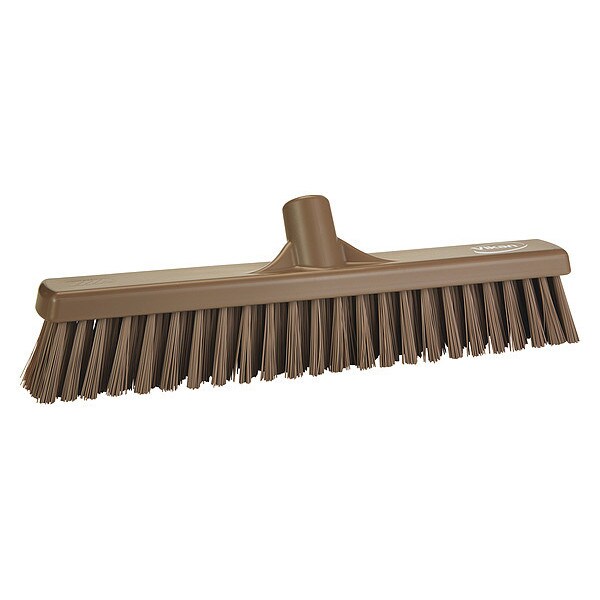 16 in Sweep Face Broom Head, Synthetic, Brown, No Handle L Handle