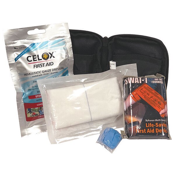 Pocket Trauma Kit, Nylon, Black, 4-1/2