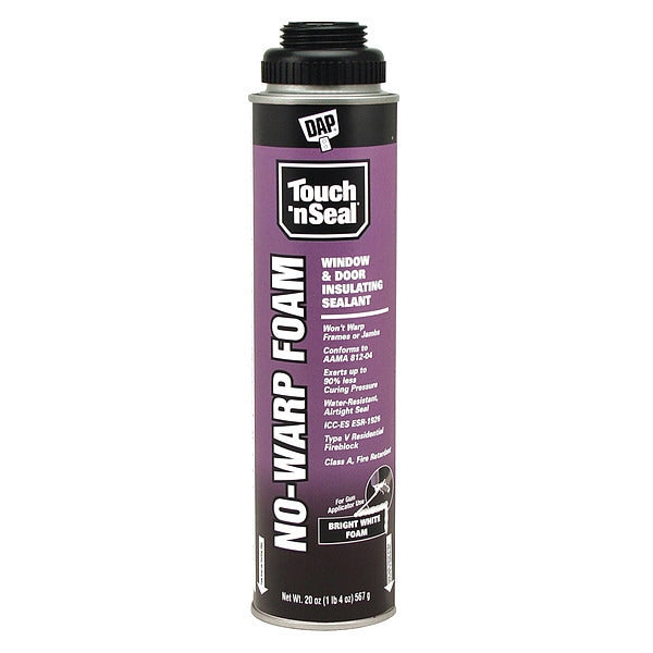 Window & Door Spray Foam Sealant, 20 oz, Aerosol Can, White