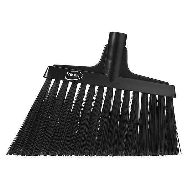 9 in Sweep Face Broom Head, Soft, Synthetic, Black