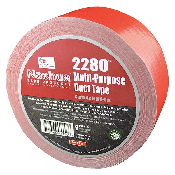 Duct Tape, 72mm W, 55m L, Industrial, Red