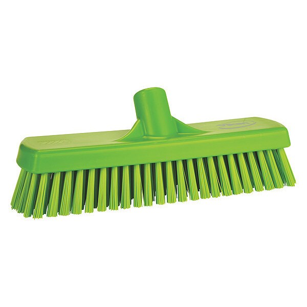 3 in W Deck Brush, Stiff, 12 in L Brush, Lime, 12 in L Overall