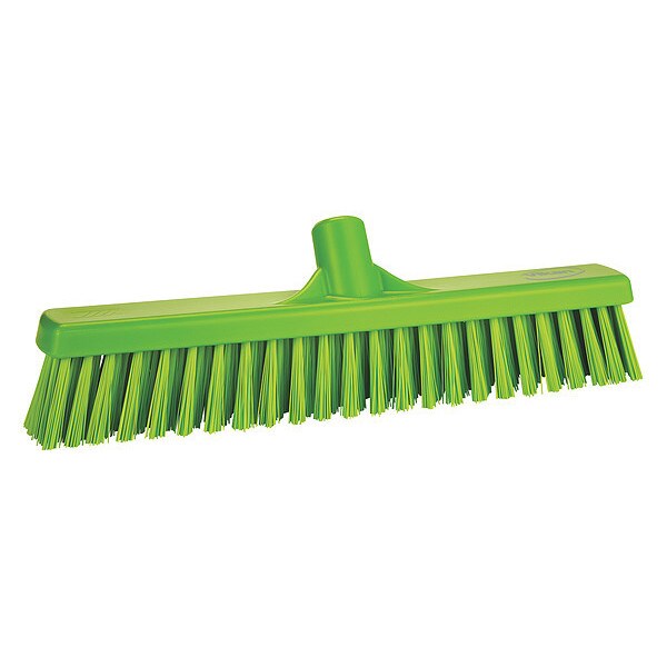 16 in Sweep Face Broom Head, Synthetic, Lime, No Handle L Handle