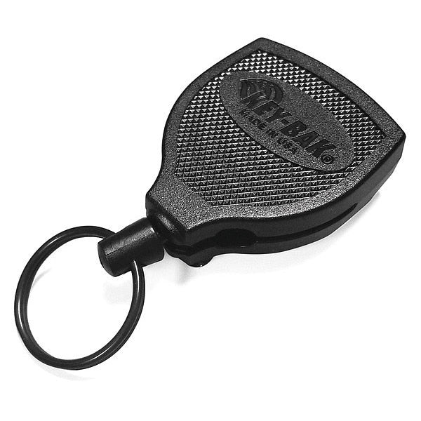 Key Retractor, Black, Stainless Steel