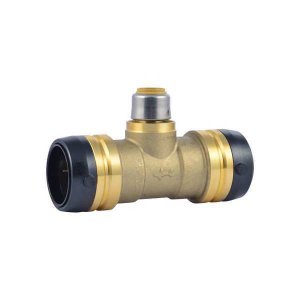 DZR Brass Reducing Tee, 1-1/4 in Tube Size
