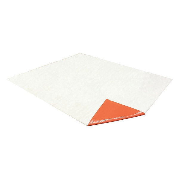 Sorbents, 21 gal/pk, 268 oz/pad, Universal Absorbed, Orange, White, Cellulose, Polyethylene, 10 PK