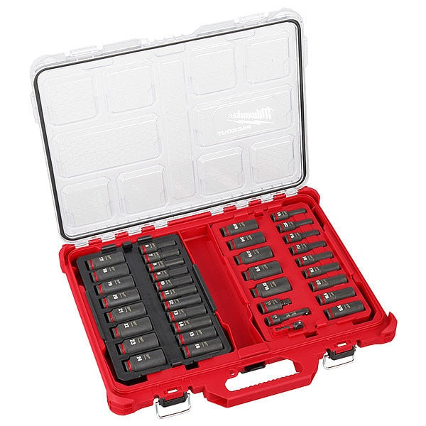 36 pc. SHOCKWAVE Impact Duty 3/8 in. Drive SAE and Metric Deep Well Socket Set with PACKOUT Low-Profile Organizer