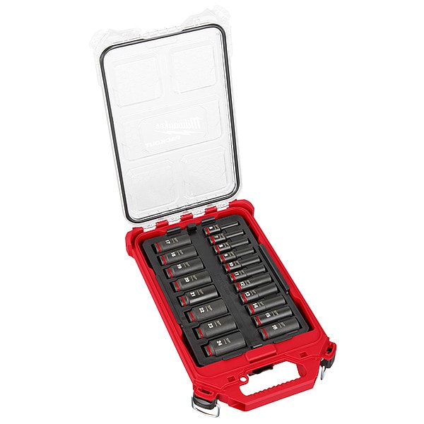 19 pc. SHOCKWAVE Impact Duty 3/8 in. Drive Metric Deep Well Socket Set with PACKOUT Low-Profile Compact Organizer