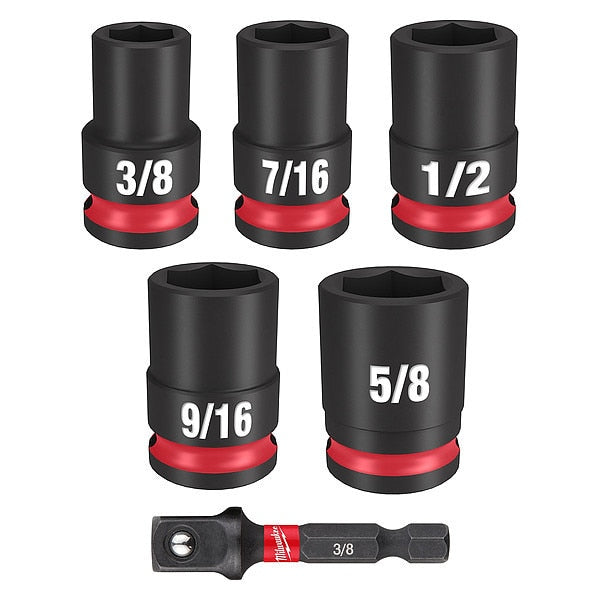 6 pc. SHOCKWAVE Impact Duty 3/8 in. Drive SAE Standard 6 Point Socket Set
