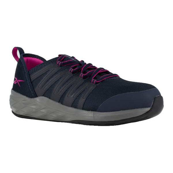 Safety Shoe, 11, W, Navy, Steel, PR