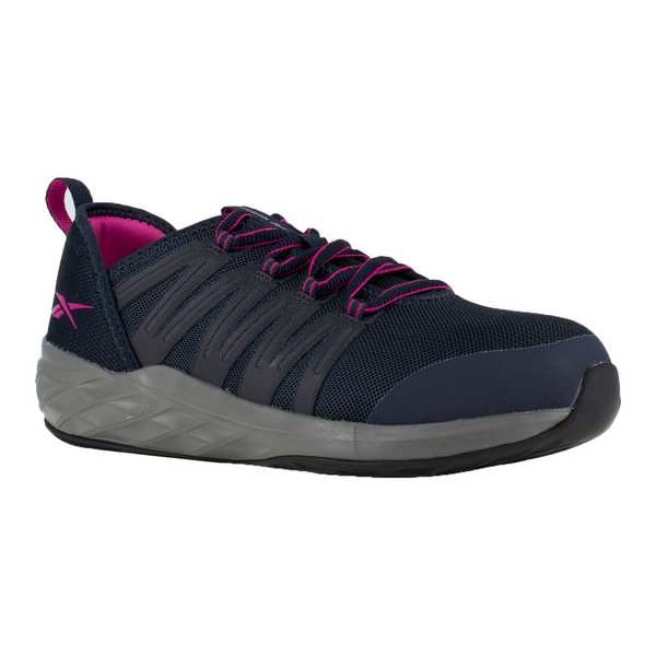 Safety Shoe, 8-1/2, M, Navy, Steel, PR