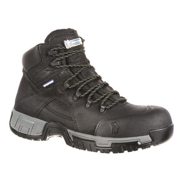 Size 9 Men's 6 in Work Boot Steel Work Boot, Black