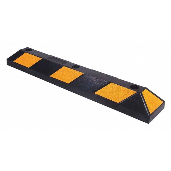 Parking Curb, 4 in H, 3 ft L, 6 in W, Black/Yellow