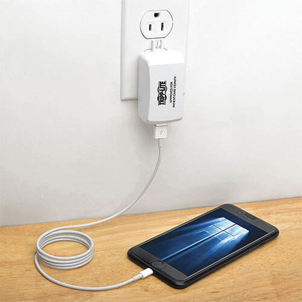 USB Wall Outlet Charger, White