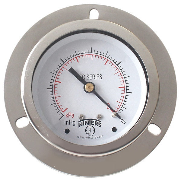 Pressure Gauge, 0 to 200 psi, 1/4 in MNPT, Silver