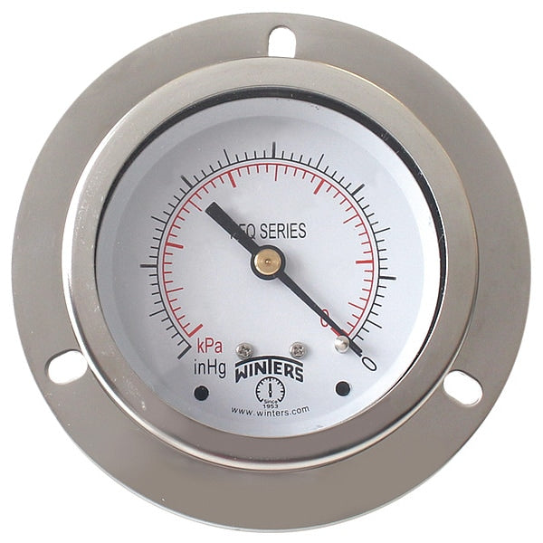 Pressure Gauge, 0 to 100 psi, 1/4 in MNPT, Silver