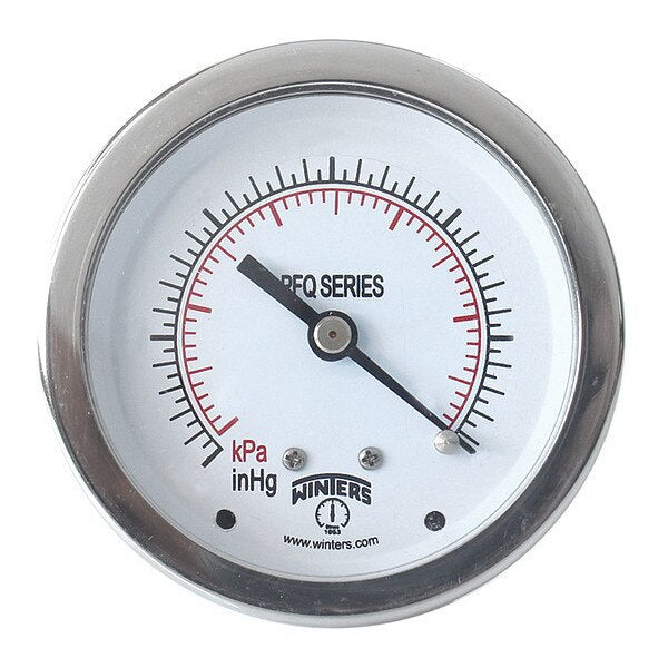 Pressure Gauge, 0 to 1000 psi, 1/4 in MNPT, Silver