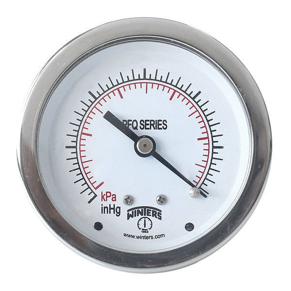 Compound Gauge, -30 to 0 to 30 psi, 1/4 in MNPT, Silver