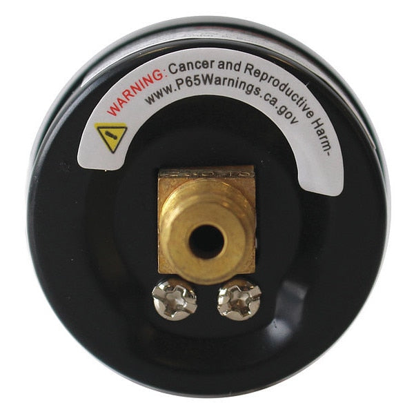 Pressure Gauge, 0 to 60 psi, 1/8 in MNPT, Black