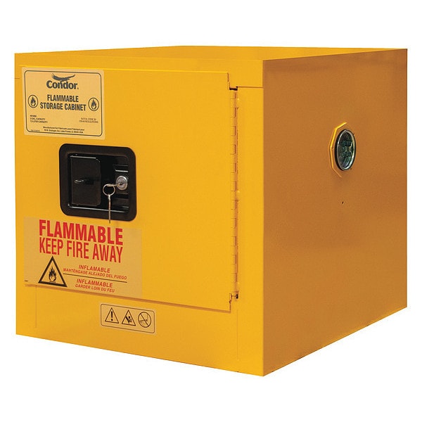 Hinged Door Flammables Safety Cabinet, Yellow