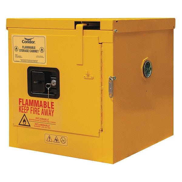 Hinged Door Flammables Safety Cabinet, Yellow