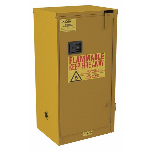 Steel Flammable Safety Storage Cabinet, 23 in W, 45 1/2 in H