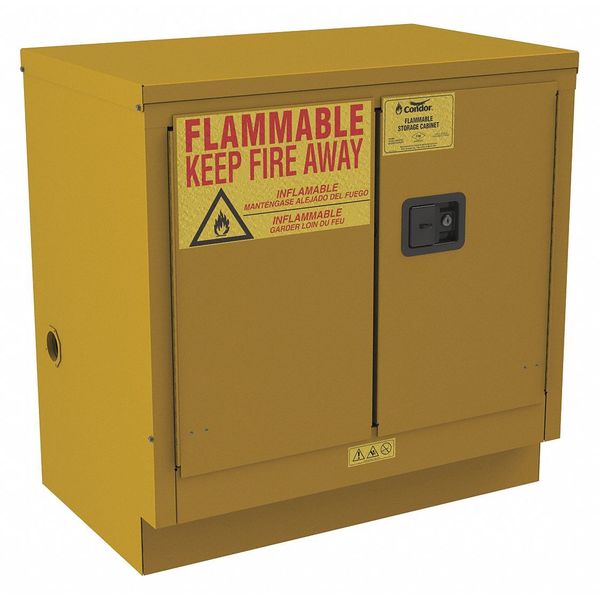 Steel Flammable Safety Storage Cabinet, 35 in W, 35 in H