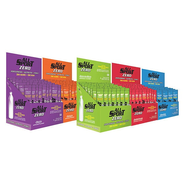 Zero Sports Drink Mix, Sugar Free, Powder, 20 oz Yield Per .1 oz Unit, Assorted Flavors, 500 Pack