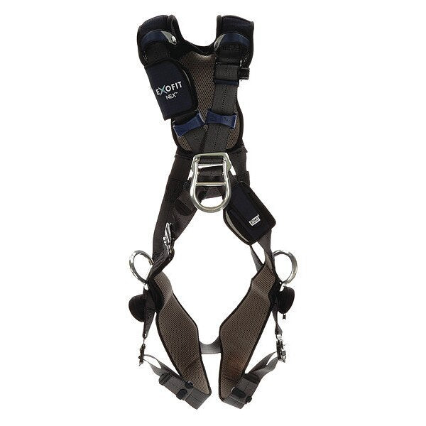 Full Body Harness, Crossover Style, S, Polyester, Gray