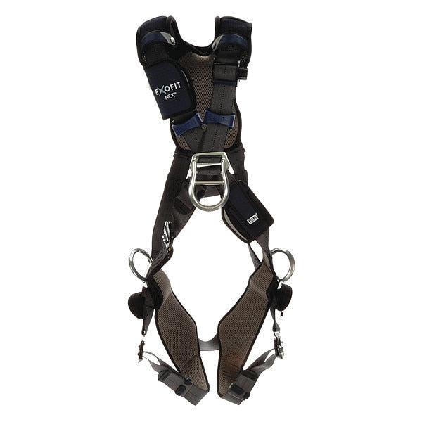 Full Body Harness, Crossover Style, L, Polyester, Gray