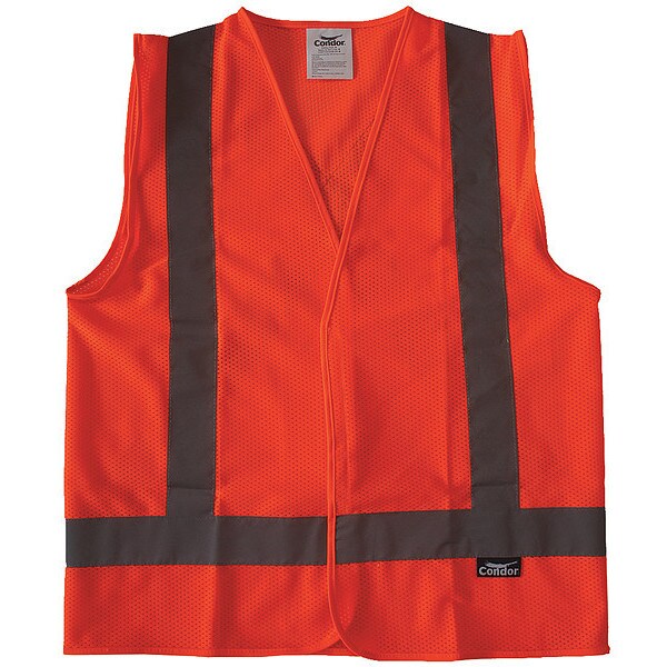 Safety Vest, Orange/Red, M, Hook-and-Loop