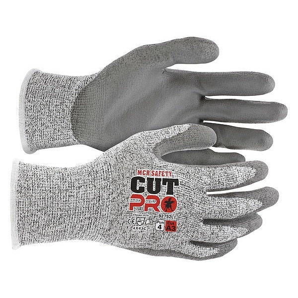Cut Resistant Coated Gloves, A3 Cut Level, Polyurethane, L, 12PK