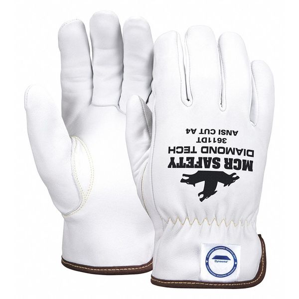 Leather Gloves, White, 2XL, PR