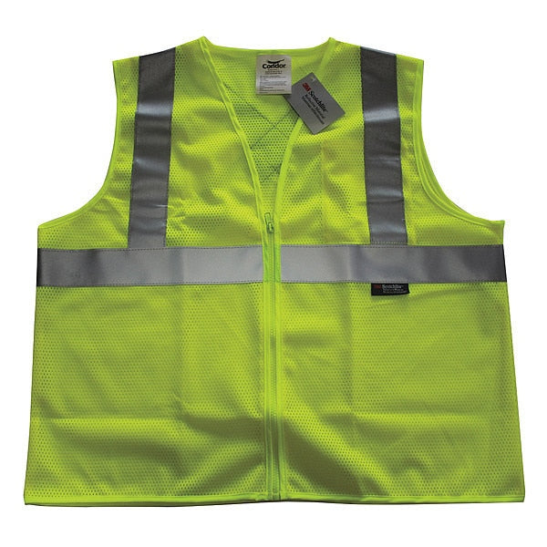 Safety Vest, Yellow/Green, L, Zipper