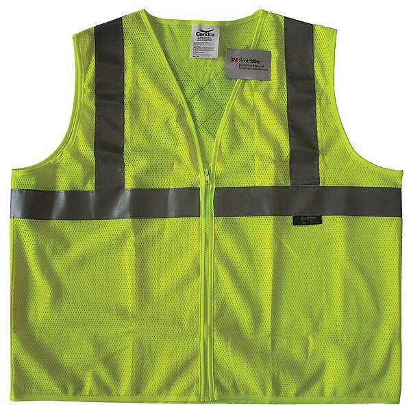 Safety Vest, Yellow/Green, XL, Zipper
