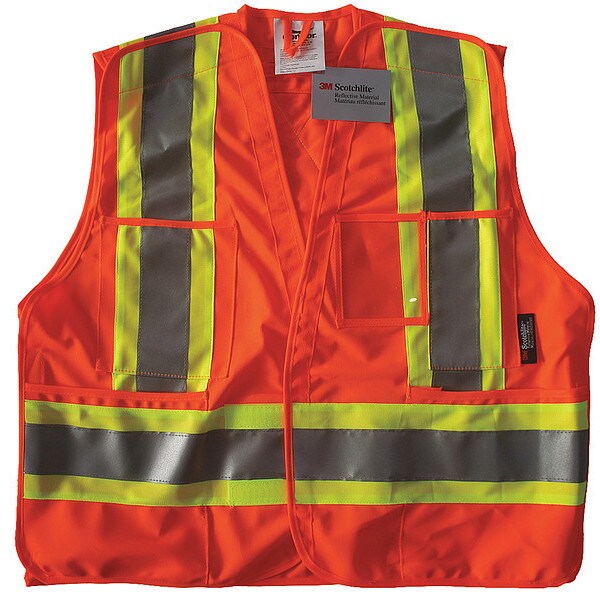 Safety Vest, Orange/Red, S/M, Hook-and-Loop