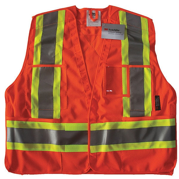Safety Vest, Orange/Red, S/M, Hook-and-Loop