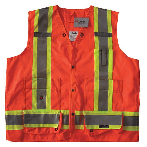 Safety Vest, Orange/Red, L, Snap