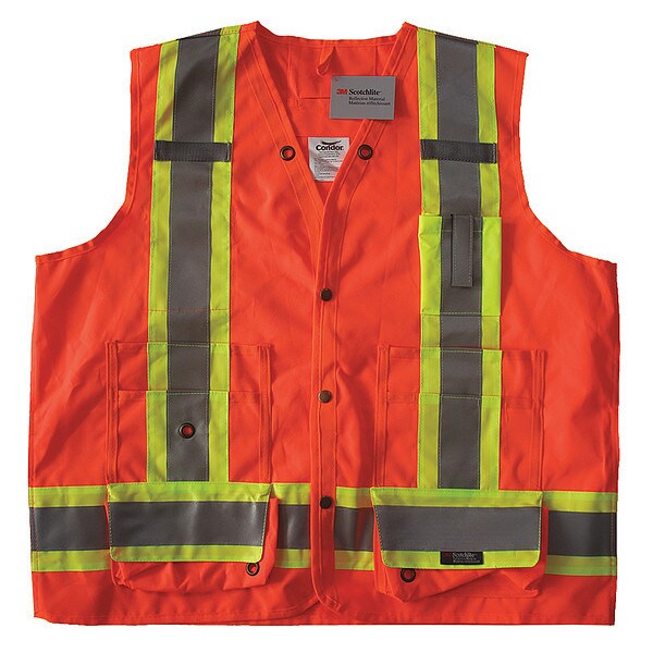 Safety Vest, Orange/Red, M, Snap