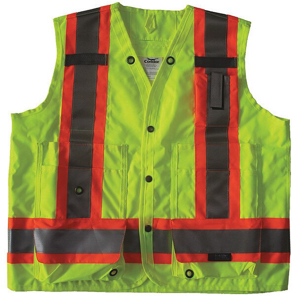 Safety Vest, Yellow/Green, L, Snap