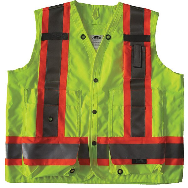 Safety Vest, Yellow/Green, XL, Snap