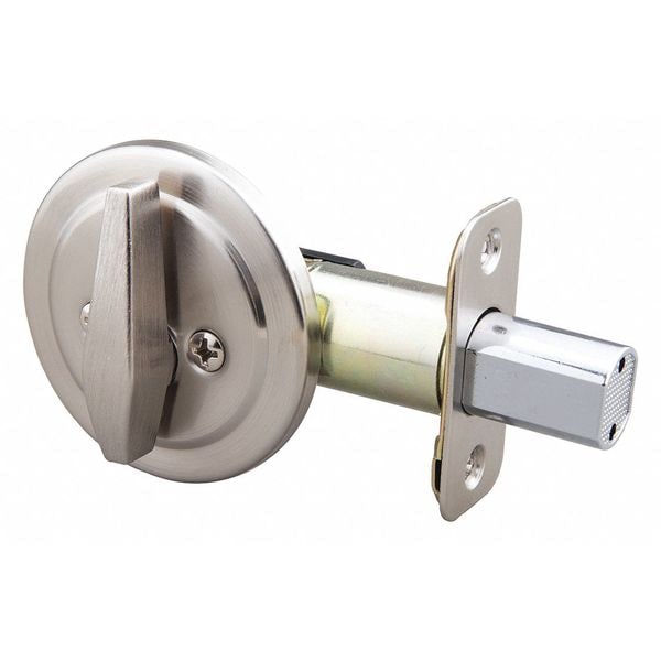 Deadbolt, For Key Door, Satin Nickel