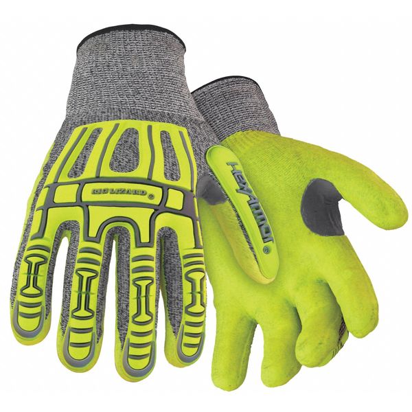 Hi-Vis Cut Resistant Impact Coated Gloves, A4 Cut Level, Nitrile, 2XS, 1 PR