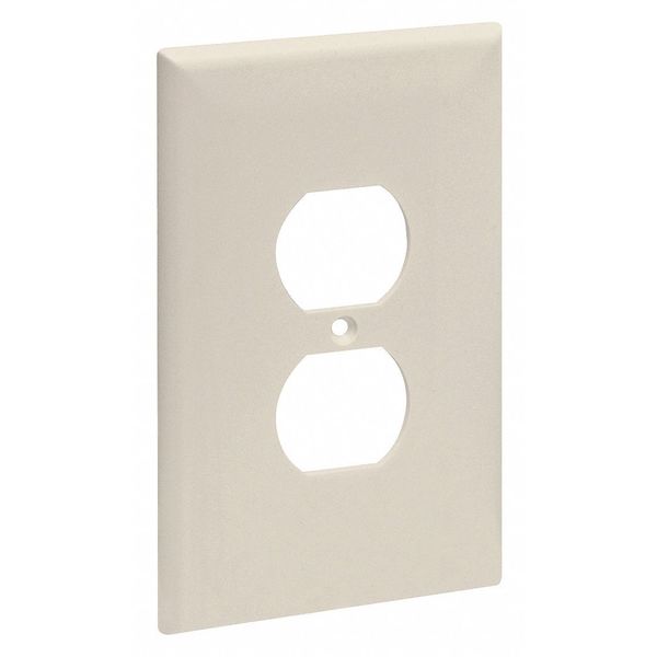 Jumbo Duplex Receptacle Wall Plates, Number of Gangs: 1 High Impact Plastic, Smooth Finish, Ivory