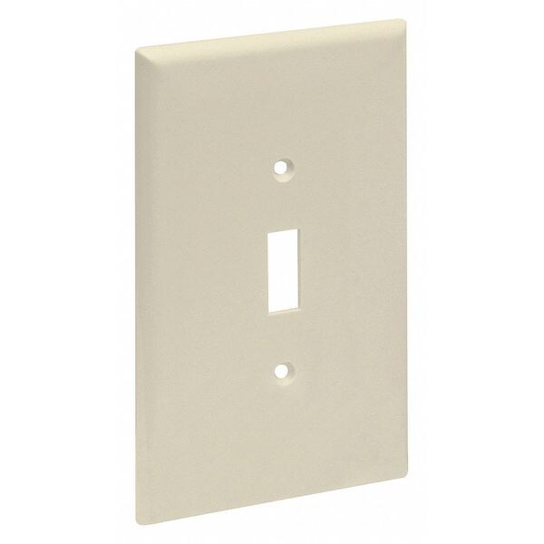 Wall Switch Jumbo Face Plate, Number of Gangs: 1 High Impact Plastic, Smooth Finish, Ivory