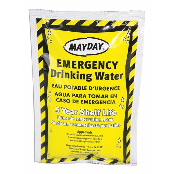 Emergency Drinking Water Pouch, 4.22 oz, Pack of 100