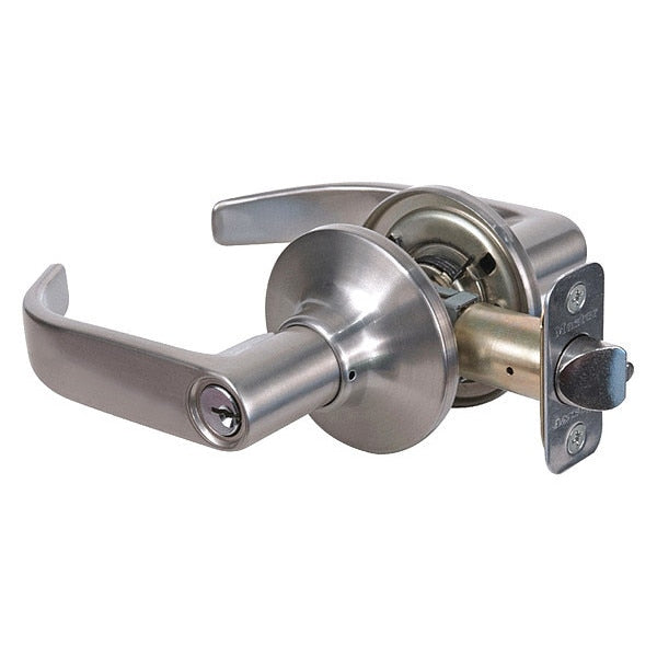 Lever Lockset, Satin Nickel, Return Style