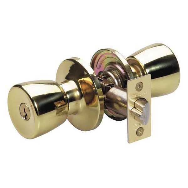 Knob Lockset, Tulip Style, Polished Brass