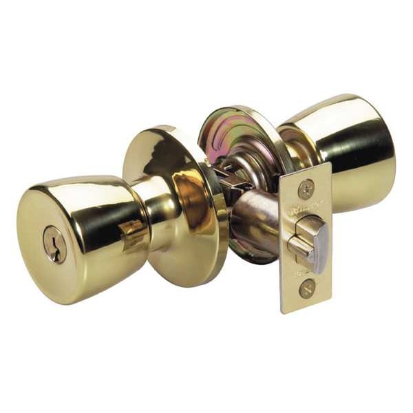 Knob Lockset, Tulip Style, Polished Brass
